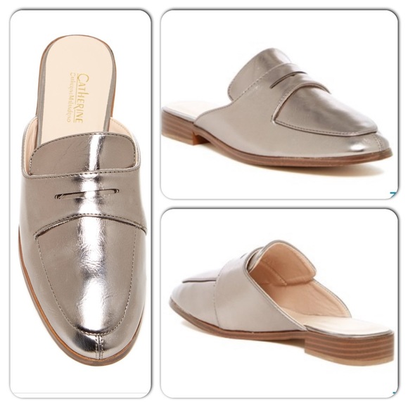 Catherine Malandrino Shoes - Catherine Malandrino Pewter Tuxedo Penny Mule 7.5